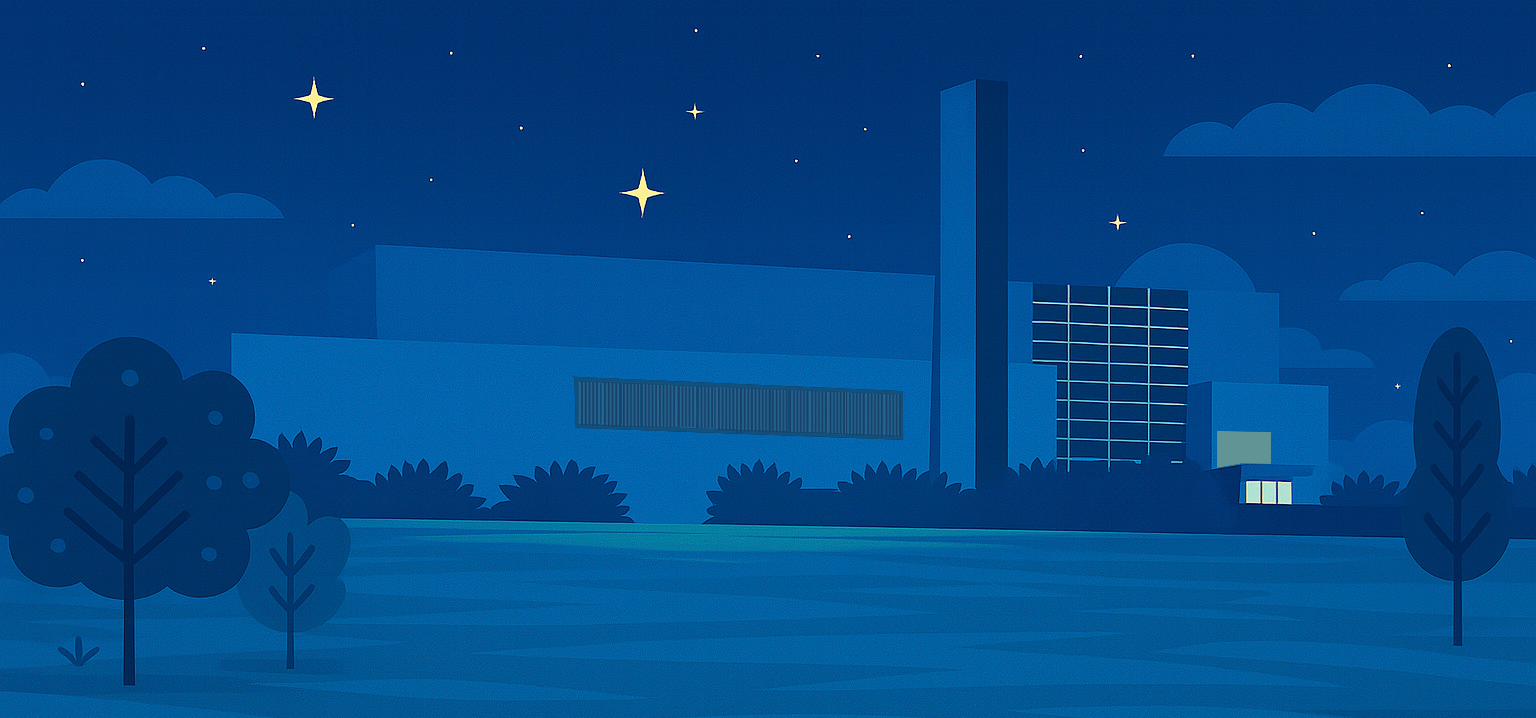 夜の中工場